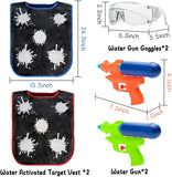 OSNIE 6 Packs Water Guns Water Activated Vests with Goggles, Super Water Blaster Squirt Guns & Target Vests & Eye Protective Goggles, Summer Outdoor Backyard Water Fight Play Fun Toys for Teens Kids