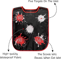 OSNIE 6 Packs Water Guns Water Activated Vests with Goggles, Super Water Blaster Squirt Guns & Target Vests & Eye Protective Goggles, Summer Outdoor Backyard Water Fight Play Fun Toys for Teens Kids