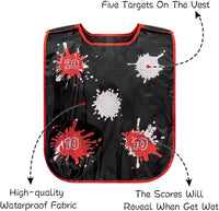 OSNIE 4Packs Water Activated Vests, Adjustable Red Blue Water Target Vests, Super Summer Outdoor Backyard Water Activities Pools Party Games Water Fight Play Fun Toys for Teens Kids Adults
