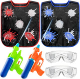 OSNIE 6 Packs Water Guns Water Activated Vests with Goggles, Super Water Blaster Squirt Guns & Target Vests & Eye Protective Goggles, Summer Outdoor Backyard Water Fight Play Fun Toys for Teens Kids