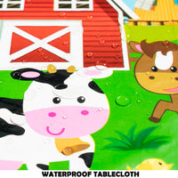 OSNIE 4 Packs of Farm Animals Party Tablecloth, Disposable Plastic Waterproof Rectangular Table Cover, Barnyard Animal Farm Themed Party Decorations Supplies for Kids Birthday Baby Shower, 71''x42.5''