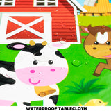OSNIE 4 Packs of Farm Animals Party Tablecloth, Disposable Plastic Waterproof Rectangular Table Cover, Barnyard Animal Farm Themed Party Decorations Supplies for Kids Birthday Baby Shower, 71''x42.5''