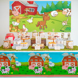 OSNIE 4 Packs of Farm Animals Party Tablecloth, Disposable Plastic Waterproof Rectangular Table Cover, Barnyard Animal Farm Themed Party Decorations Supplies for Kids Birthday Baby Shower, 71''x42.5''